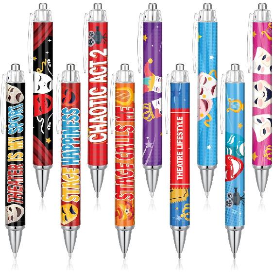 10 Pcs Theater Gifts Ballpoint Pen Christian Gifts for Women Men, Funny Ballpoint Pen with pirational Quotes for Musical Theatre Drama Lovers