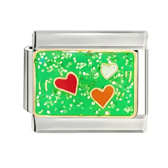 Gold-Plated Titanium Enamel Cross Bracelet - Italian DIY Charm for Little Girls