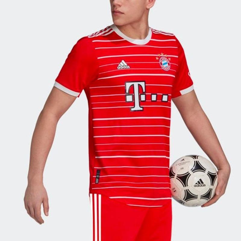 adidas FC Bayern Munich Player Edition Sports Letter Short Sleeve Soccer Jersey Men Tops Red HT4825