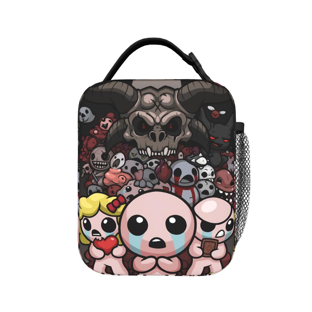 The Binding of Isaac Lunch Bag Casual Lunch Box School Portable Zipper Lunch Bags For Unisex Oxford Graphic Design Cooler Bag