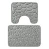 Inyahome Memory Foam 2 Pieces Bath Rugs Set Soft Non-Slip Thick Bath Mat and Contour Toilet Rug Absorbent Washable Bathroom Rugs