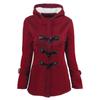 Women's Autumn Solid Color Hooded Cardigan with Horn Buttons