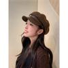 Women S Vintage Plaid Octagonal Newsboy Cap Elegant Versatile Casual