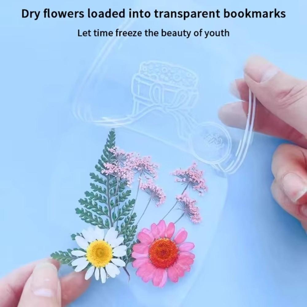 40pcs Reading Mark Clear Bookmarks Bottle Shape Dried Flower Bookmarks  Book Lovers