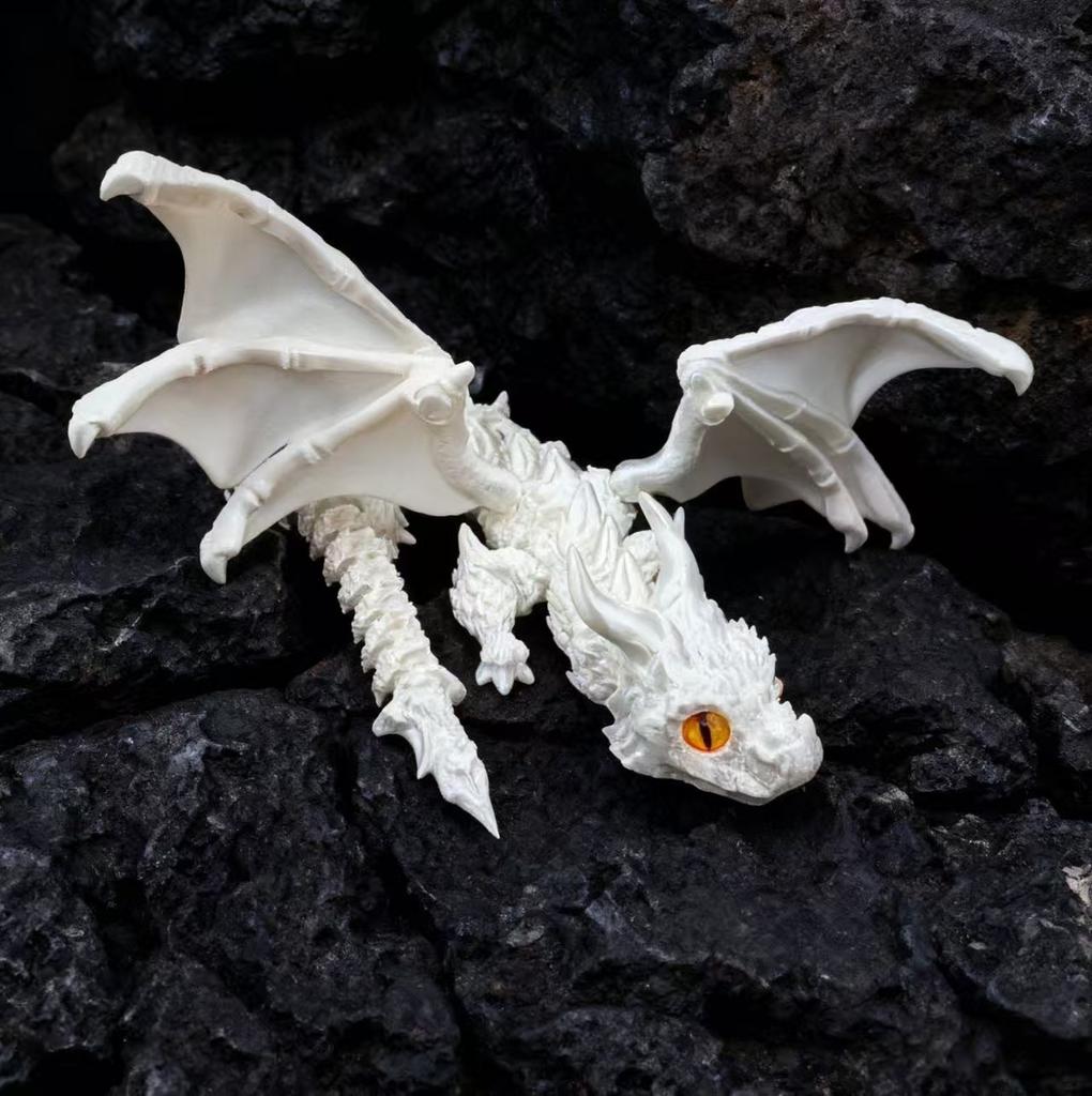 New  3D Printed Big Horn Dragon Model Toy Articulated Joints Action Figure Party Decoration Craft Gift