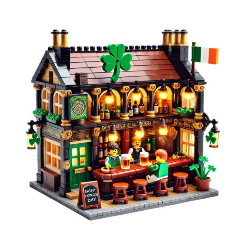 Compatible With Street View Models, Creative Building Block Toys, St. Patrick's Day Themed Holiday Gifts