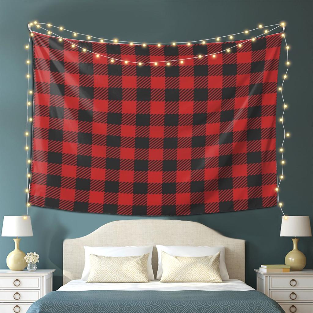 Red And Black Seamless Pattern Tapestry Wall Hanging Aesthetic Home Decor Tapestries for Dorm Room