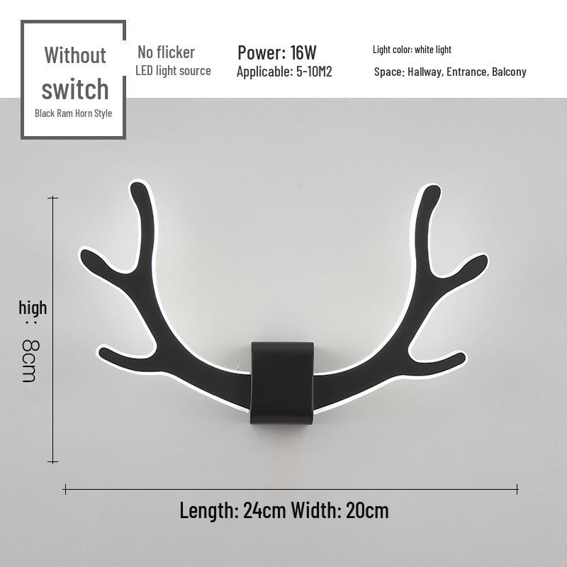 Creative Modern Horn LED Wall Lamp for Children's Bedroom and Bedside
