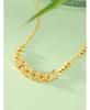 Vietnam Sand Gold Koi Necklace: Five Emperor Coins, Crushed Ice Design - Elegant Clavicle Chain, Perfect for Qixi Birthday Gift