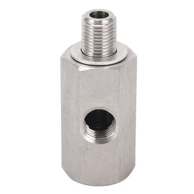 M10x1.0 Oil Pressure Sensor Tee To M10 Adapter Turbo Supply Feed Line Gauge Stainless Steel