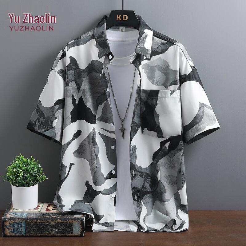 YUZHAOLIN Men s Short Sleeve Printed Cooling Shirt XL