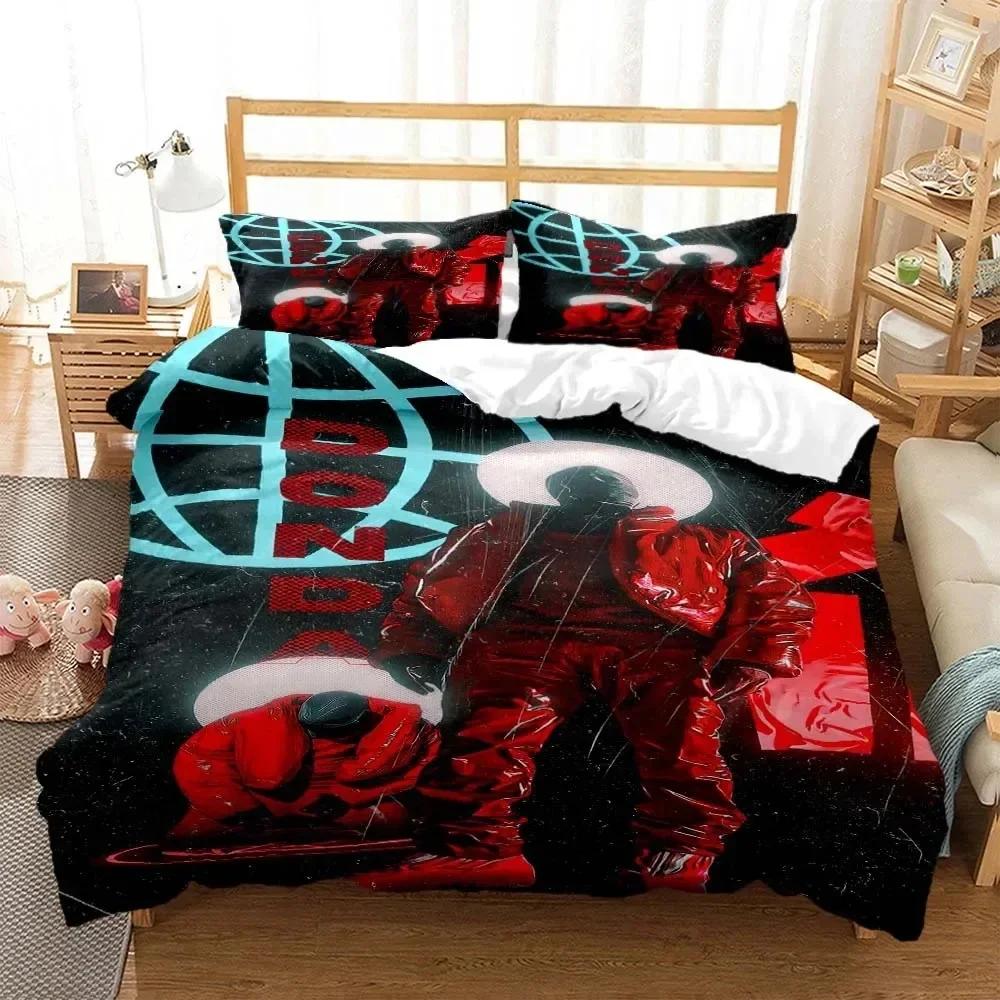 Rapper Kanye West Musik 3D Cartoon Printed Bedding Queen Bedding Set King Size Bedding Set Soft And Comfortable