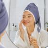 Quick Dry Towel for Home Reversible Hair Wrap, Microfiber Turban with Button, Dry, Thickened Drying Hat Absorbent Anti-frizz Women Long Thick