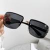 Frameless Diamond-Studded Snow Sunglasses for Women, Y2K Glasses, Trendy Cool Tech-Feel Cyberpunk Sunglasses