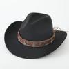 European and American New Accessories with Curved Brims Western Cowboy Hat Top Hat Tibetan Retro Jazz Hat Felt Hat Wool Riding Hat