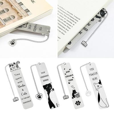 Cute Cat Bookmarks Metal Stationery Gifts Reading Book Marks