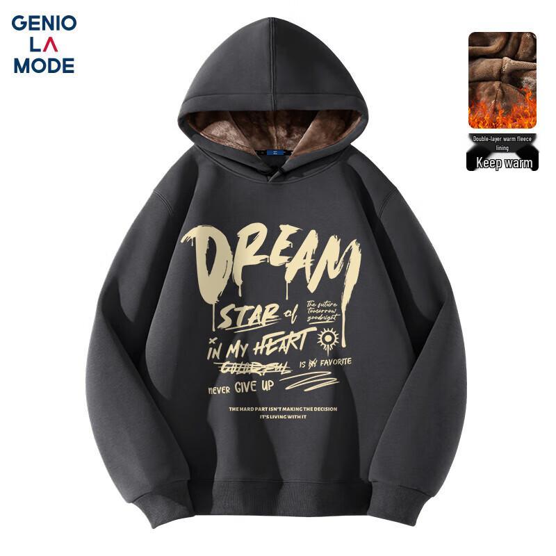 GENIOLAMODE Herren Kapuzenpullover mit Fleecefutter
