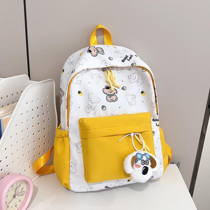 Schoolbag Korean Version of High-value Cute Puppy Printed Backpack for Junior High School Students, Small Fresh Contrasting Colors, College Style