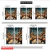 2pcs 2D flat printing Merry Christmas Curtain Christmas Market Night View Versatile Polyester Fabric Without Electricity Family