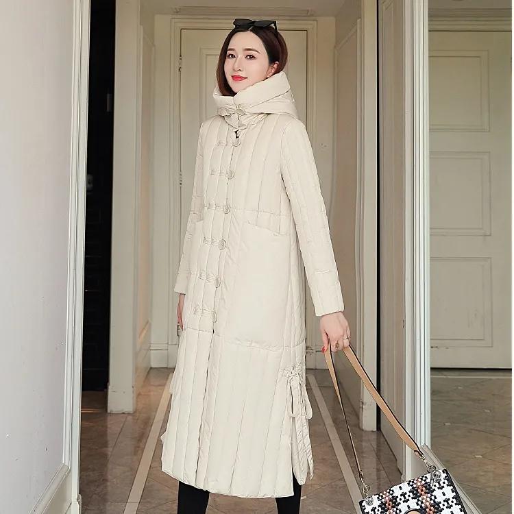 

Women s Winter 3XL Plus Size Thickened Padded Warm Outerwear Long Slim Casual Comfortable Hooded Button Jacket XXS