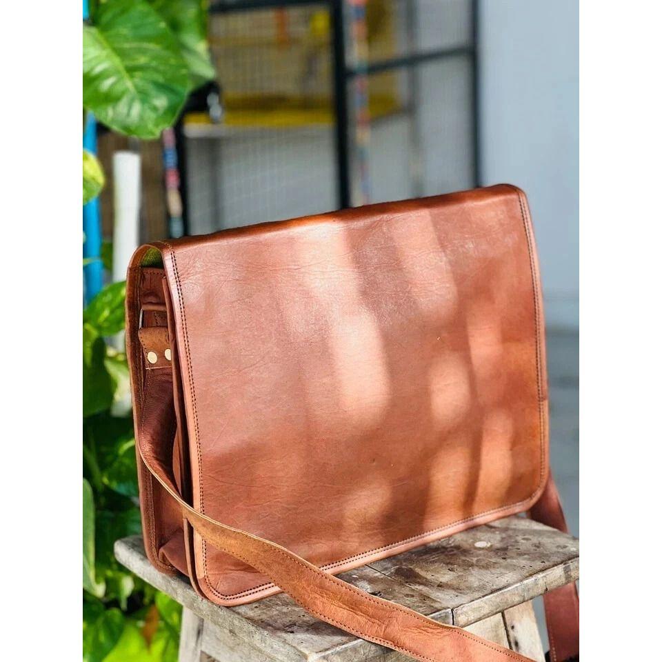 Men's Bravo Leather Vintage Laptop Messenger Handmade Briefcase Bag Satchel