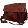 18 Inch Vintage Computer Leather Laptop Messenger Bags for Men Leather Briefcase Shoulder Bag Man & Women Bag (Brown)