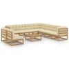 Day and Night - Day and Night Garden Furniture Set 10 Pieces Honey Brown Pine Wood Cushions