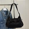 Pleated Nylon Shoulder Bag Multiple Pockets Hobo Bag Sweet Bow Crossbody Bag  Women
