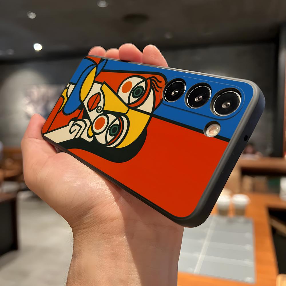 

Picasso Abstract Art Phone Case For Samsung A56 A36 A26 A16 A15 A25 A35 A55 A14 A34 A24 A54 Black Soft Shell Samsung A51
