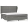 3127894 vidaXL Lit à sommier tapissier avec matelas Gris foncé 160x200cm Tissu