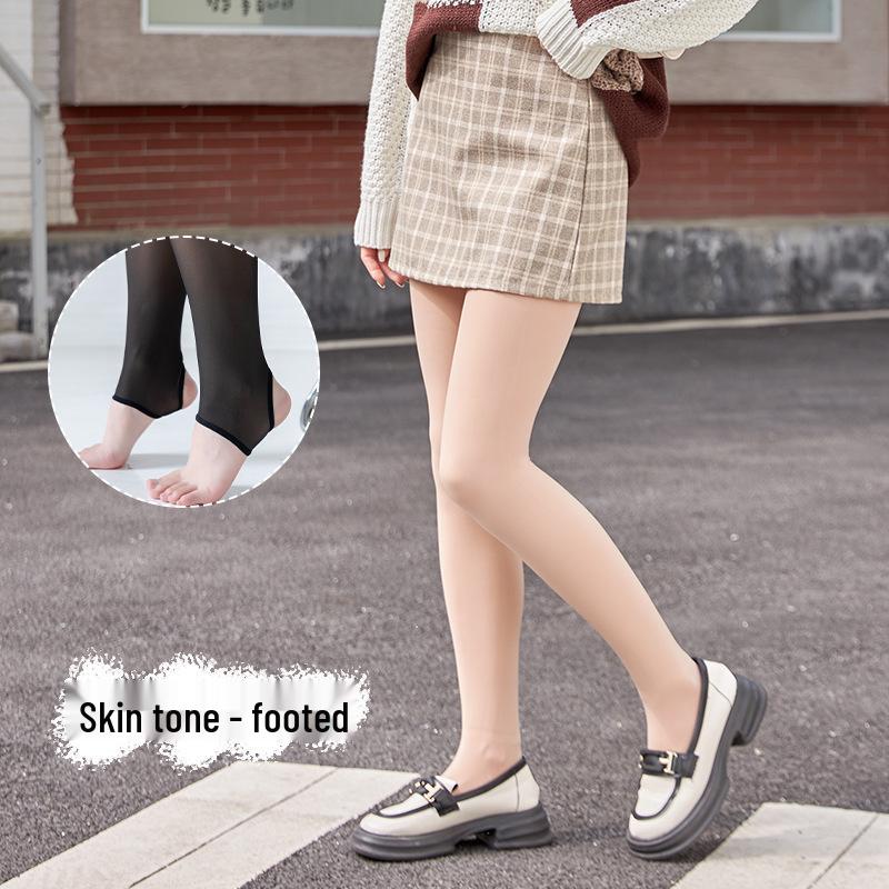 Flower Fairy High Waist Tummy Control Fleece-Lined Leggings - Autumn/Winter Women's Bare Leg Thin, Extra Thick Pantyhose