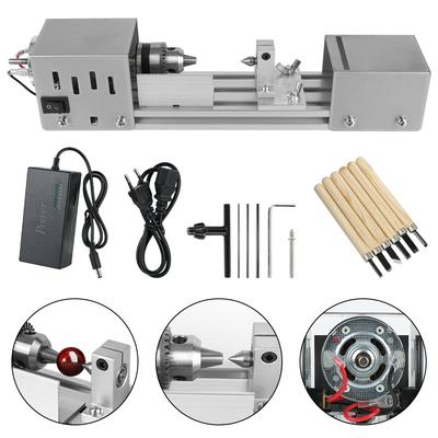 12-24V Mini Lathe Miniature Buddha Pearl Lathe Mini Wood Lathe Machine Buddha Pearl Grinding Polishing Rotary Tool Beads Polisher Machine
