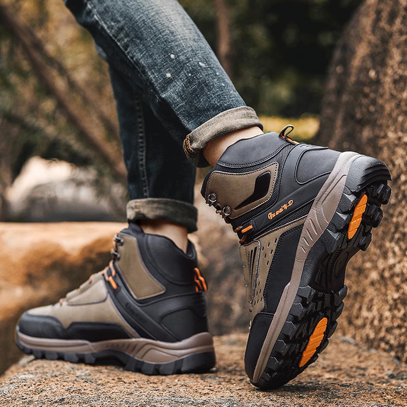 Fashion Trendy Classic Men Ankle Boots Wear Resisting Hiking Shoes Cow Suede Boot Comfortable Walking Sneaker For Man Size 47 Work Ankle