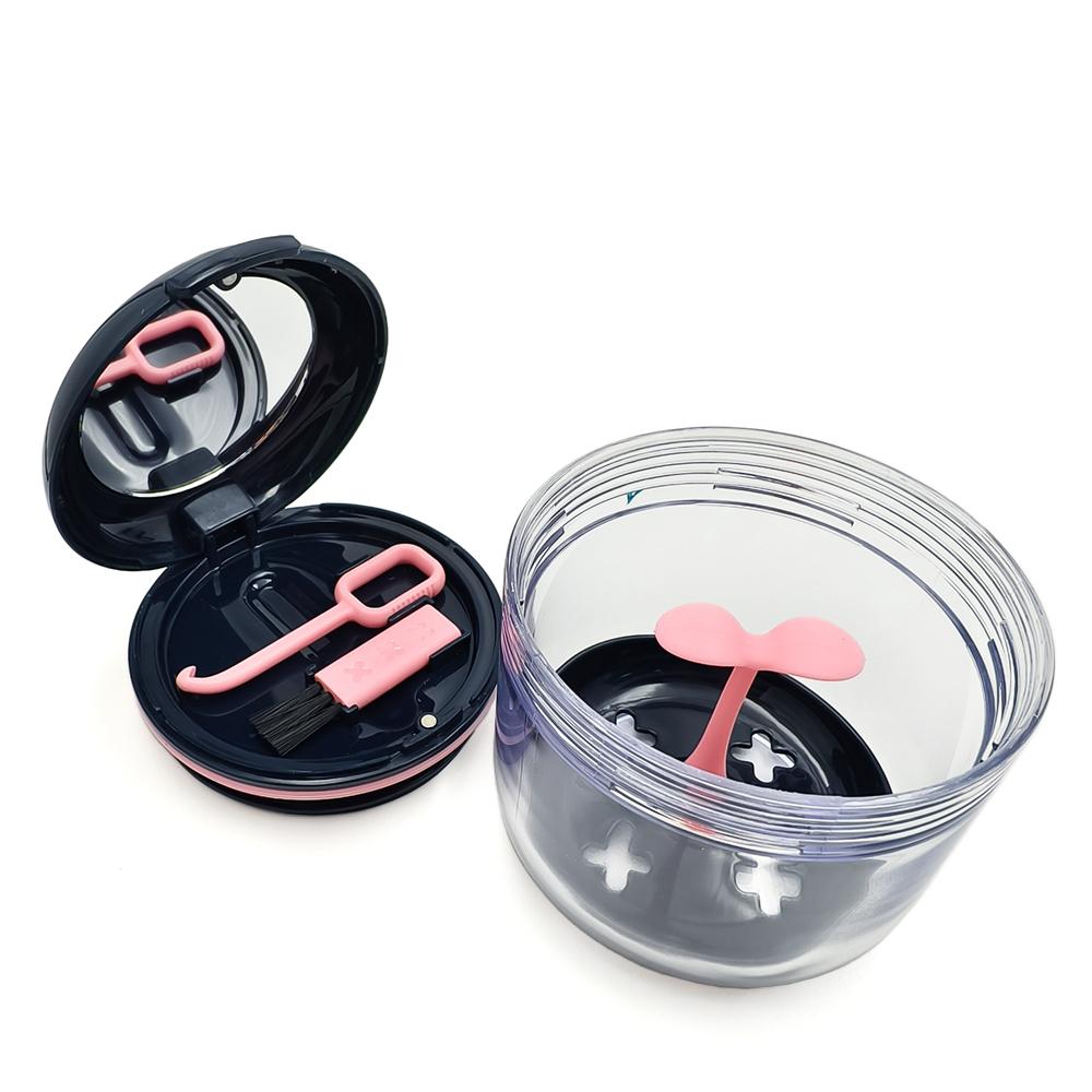 Denture Box Sealed Retainer Case Non Leaking Soaking Gem Blue Storage Container Portable Travel Camping Business Trip Multi