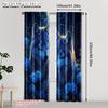 Set aus 2 minimalistischen Vorhängen mit Flugzeugdruck Mystischer Wolf Blaue Rosen Polyester Einfache Montage ohne Stange Feiertags-Küchenvorhang Ideal für den Kochbereich