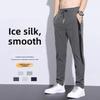 Summer Ice Silk Mens Casual Pants With Spliced Design For Youth And Teenagers
