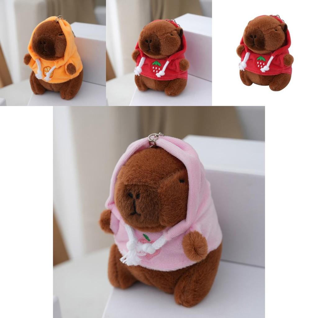 Cute Capybara Plush Pendant Toy Avocado Green Fluffy Stuffed Animal 12cm