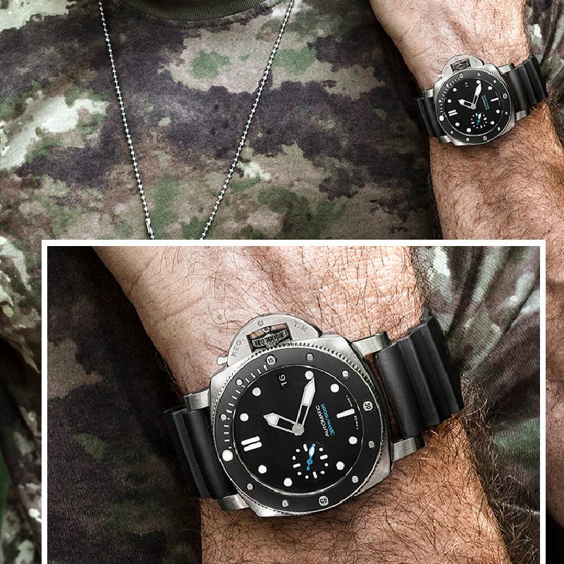 High Quality Rubber Watch Strap for The Panerai Diving Series 1164 PAM01209 Black Silicone Waterproof Strap 22mm 24mm 26mm