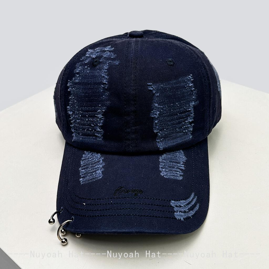 Neue Unisex Persönliche Eisenringe Buchstabenstickerei Baseballkappen Sonnenschutz Gebrochener Stil Vielseitig Nische Schirmmützen Mode Retro