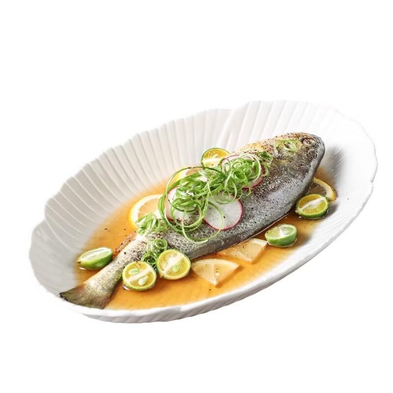 Elegant Pure White Ceramic Fish Platter