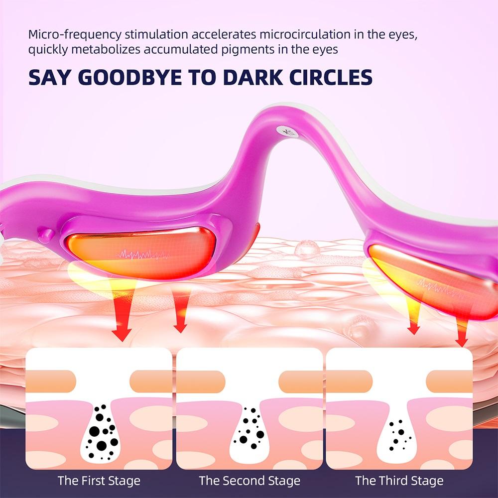 New Intelligence EMS Pulse Vibration Under-Eye Massager Heated Relieves Eye Fatigue Eyes Massage Glasses Dark Circle Eye Bags Eye Promote Sleep Unisex