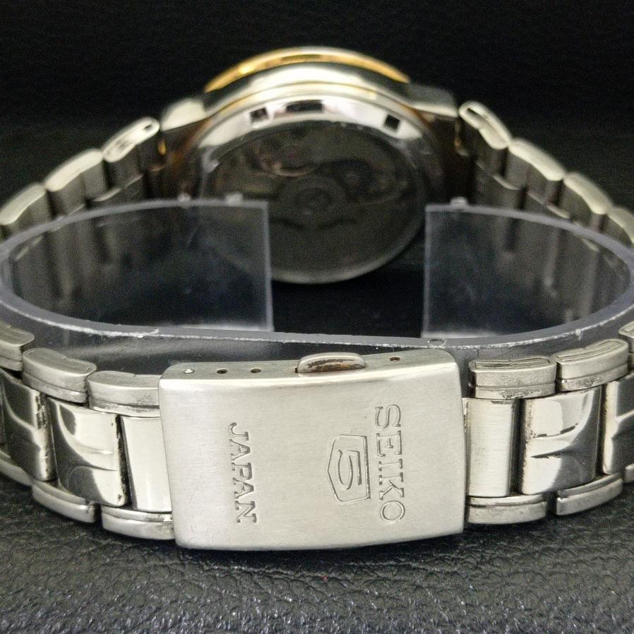 USED RARE SEIKO 5 AUTOMATIC 7S26B JAPAN MENS DAY/DATE WHITE DIAL WATCH A427912-2 R1054-a427912