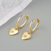 14K Gold Heart Diamond Drop Earrings Minimalist Chic Elegant Slimming Dangle Earrings For Women High End Jewelry