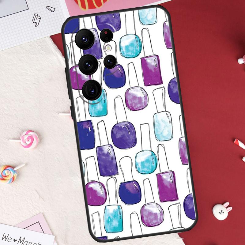 Nail Polish Bottles Collection Case For Samsung Galaxy S26 Ultra S20 S21 S22 S23 S24 S25 Ultra S10 Plus S25 FE Cover Shell