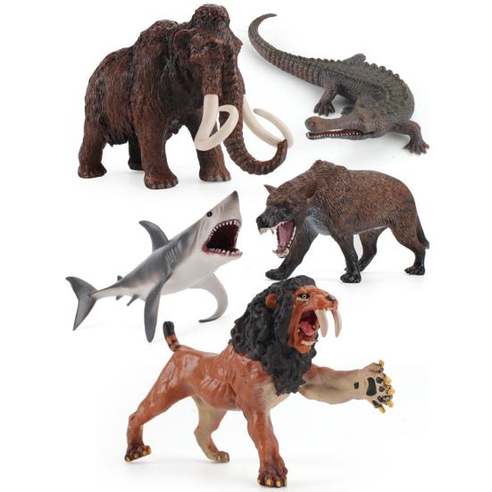 Animal Figurine Simulated Desktop Decoration Mammoth Megalodon Dire Wolf Ancient Animals Model Sculpture Educational Toys for Home