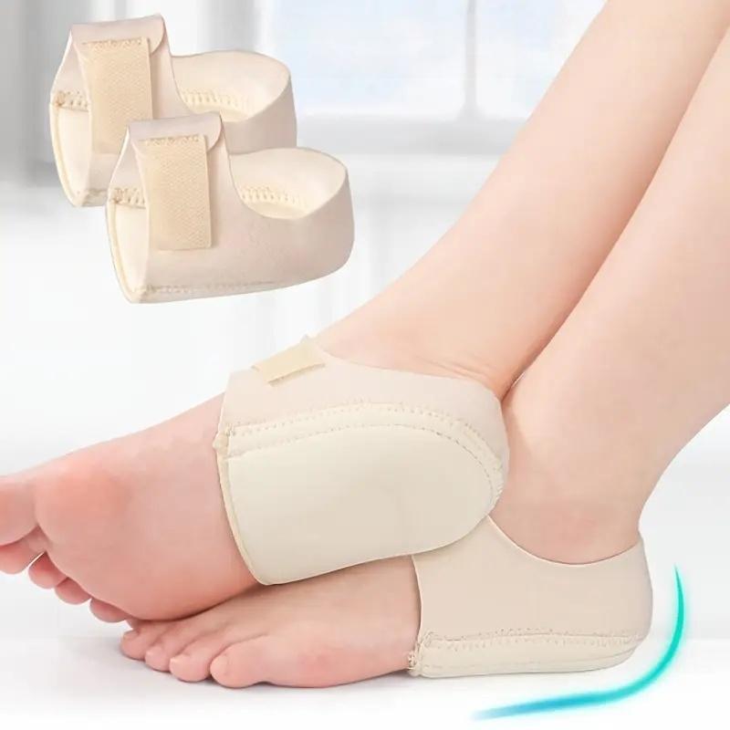 Shock-Absorbing Heel Pads, Fabric Insoles for Foot Pain Relief, Adjustable Magic Tape Design, (1 Pairs)