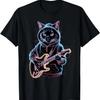 Rockstar Cat Electric Guitar Playing Feline Fun T-Shirt