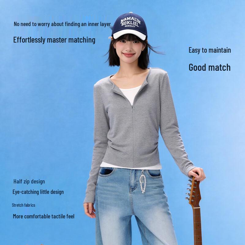 Warrior Women's Half-Zip Faux-Layer Long Sleeve T-Shirt