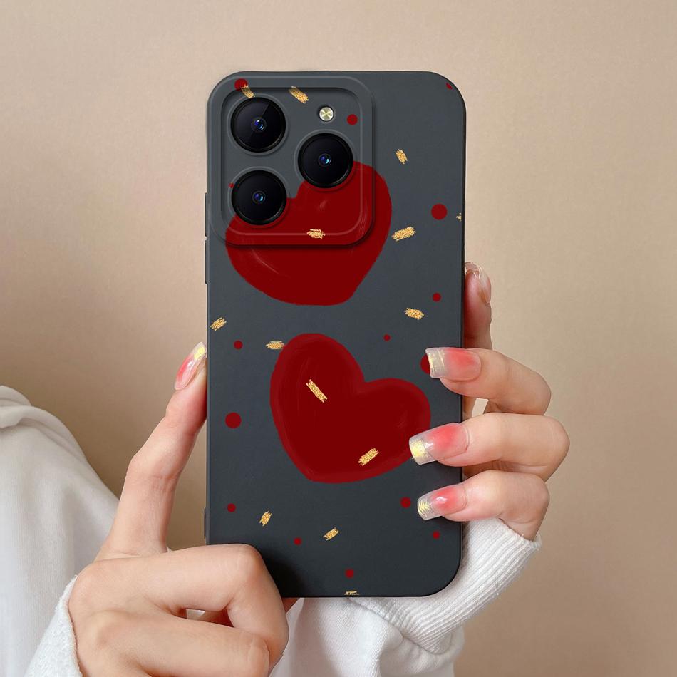 Case For Realme C61 C63 Cute Girl Phone Covers For Realme C 61 Camera Protection Liquid Silicone Anti Drop Soft Back Cover Capa