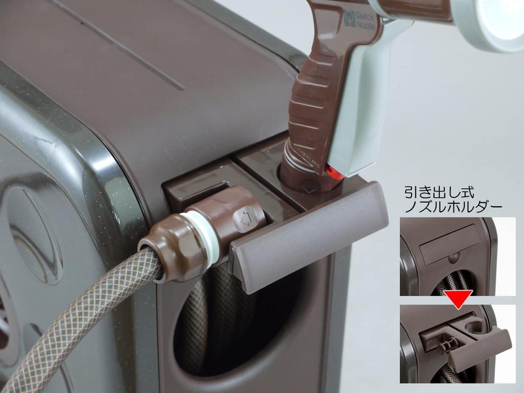 Sanyo Kasei S-BOX Reel, 12mm Algae-Resistant Pressure-Resistant Hose, 20m, Brown Metallic, SBX-S207R